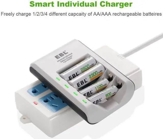 Alt view image 3 of 7 - EBL 807 Smart DC Battery Charger for AA AAA Ni-MH Ni-CD Rechargeable Batteries