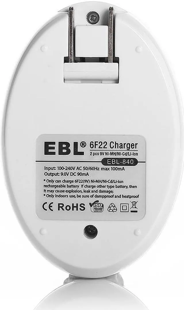 Alt view image 3 of 6 - EBL 840 9V Battery Charger For 6F22 LI-ion Ni-MH Ni-CD Rechargeable Batteries