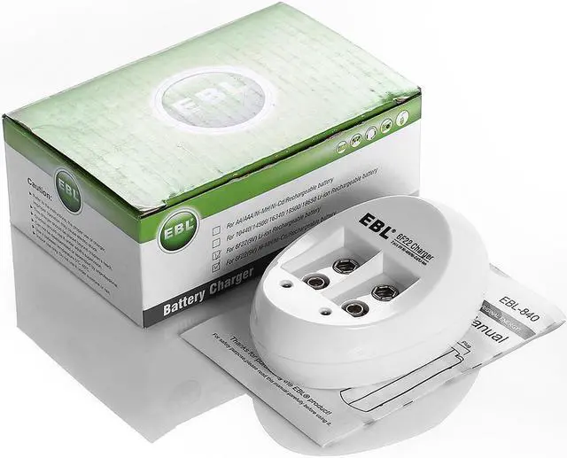 Alt view image 6 of 6 - EBL 840 9V Battery Charger For 6F22 LI-ion Ni-MH Ni-CD Rechargeable Batteries