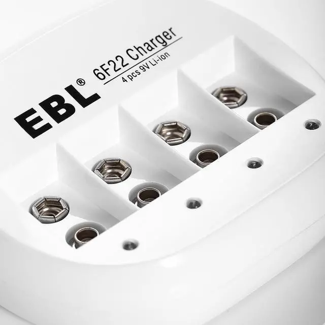 Alt view image 2 of 7 - EBL 855A Charger  4pcs 6F22 9V Li-ion Rechargeable Battery Charger