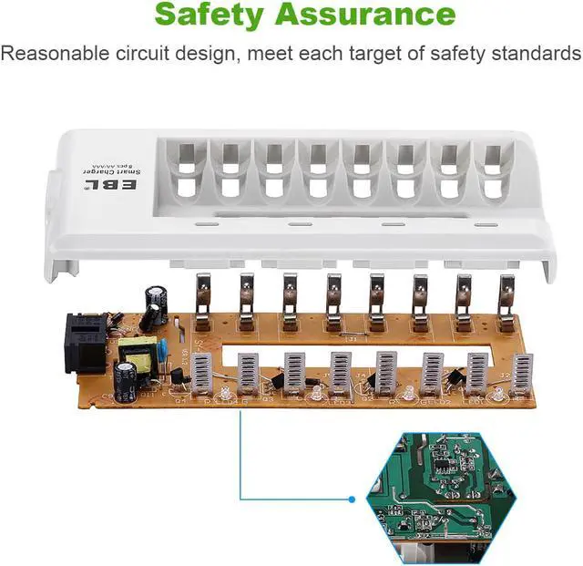 Alt view image 6 of 7 - EBL 808A 8 Bay Battery Charger for AA AAA Ni-MH Ni-CD Rechargeable Batteries