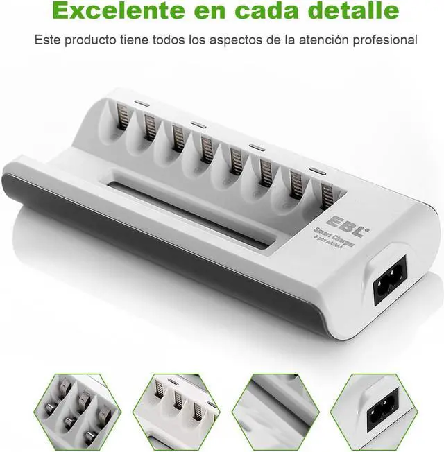 Alt view image 5 of 7 - EBL 808A 8 Bay Battery Charger for AA AAA Ni-MH Ni-CD Rechargeable Batteries