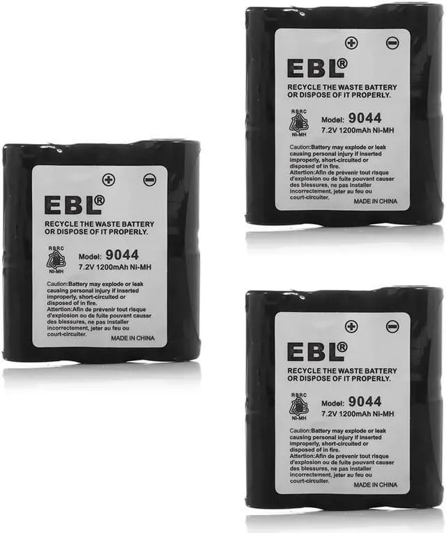 Alt view image 6 of 6 - EBL 2 Pack 7.2V 1200mAh Motorola HNN9044 HNN9044A HNN9056 P50 P60 Two-Way Radio Batteries Replacement Battery
