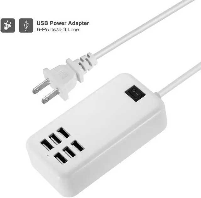 Alt view image 5 of 7 - Poweradd Wall Charger 6 USB Outlets Power Strip adapter US Plug Charging Station For Phone/Pad/MP4