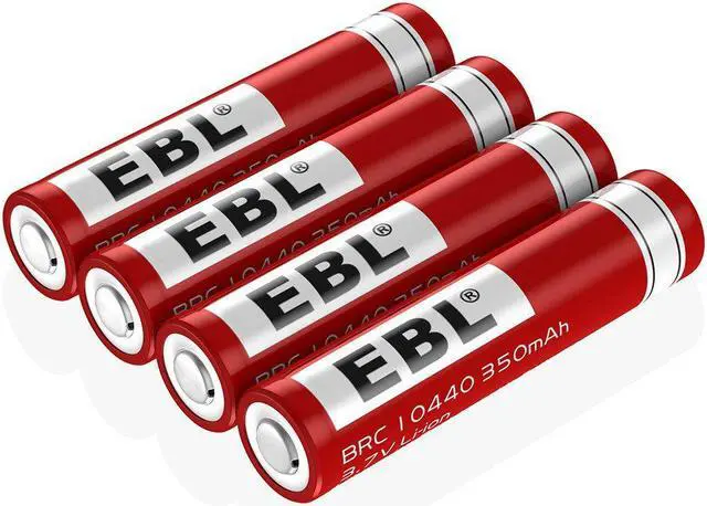 Main image of EBL 4 Pack 10440 Battery 3.7v 350mAh Li-ion Rechargeable Batteries