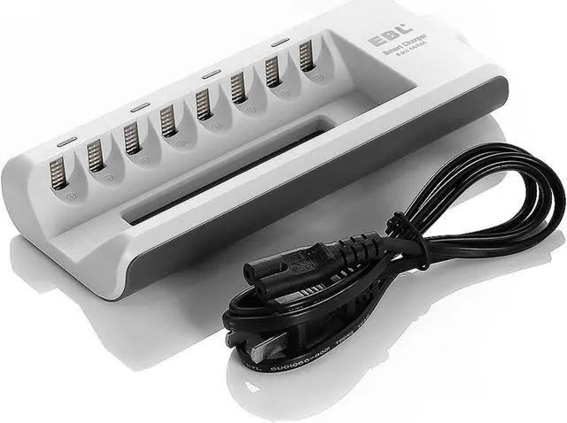 Alt view image 3 of 7 - EBL 4 Pack 2800mAh AA Battery With 8 Bay 808 Battery Charger for AA AAA Ni-MH Ni-CD Rechargeable Batteries
