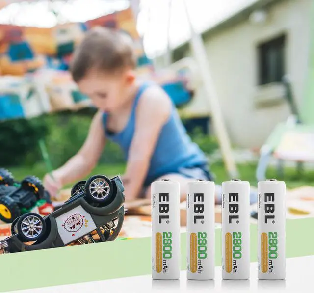 Alt view image 6 of 7 - EBL 4 Pack 2800mAh AA Battery With 8 Bay 808 Battery Charger for AA AAA Ni-MH Ni-CD Rechargeable Batteries
