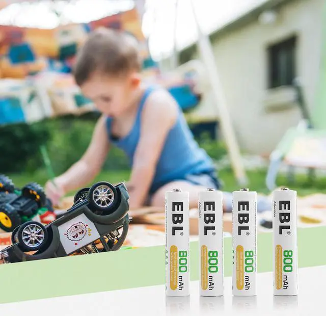 Alt view image 3 of 7 - EBL 8 Pack 1.2V AAA Battery 800mAh Ni-Mh Rechargeable Batteries for cordless phone toys