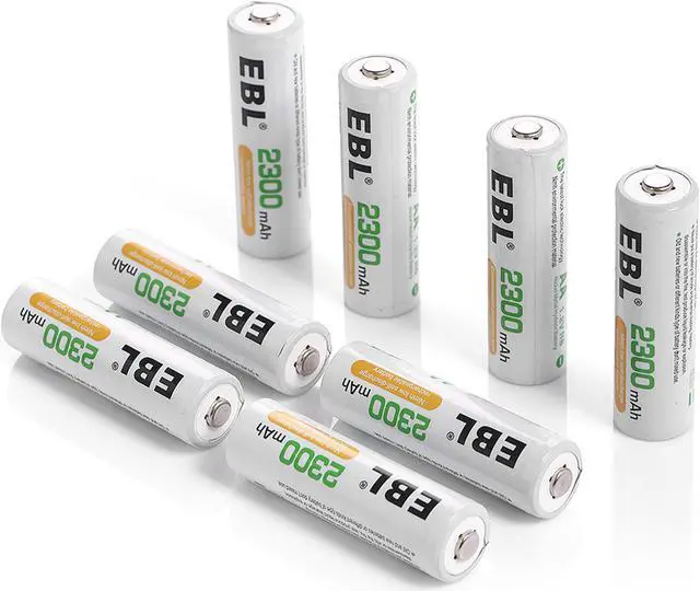 Alt view image 2 of 7 - EBL 8 Pack 2300mAh AA Ni-MH Rechargeable Batteries With Battery Case