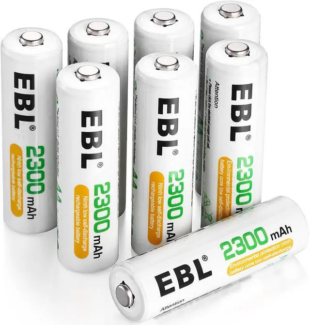 Main image of EBL 8 Pack 2300mAh AA Ni-MH Rechargeable Batteries With Battery Case