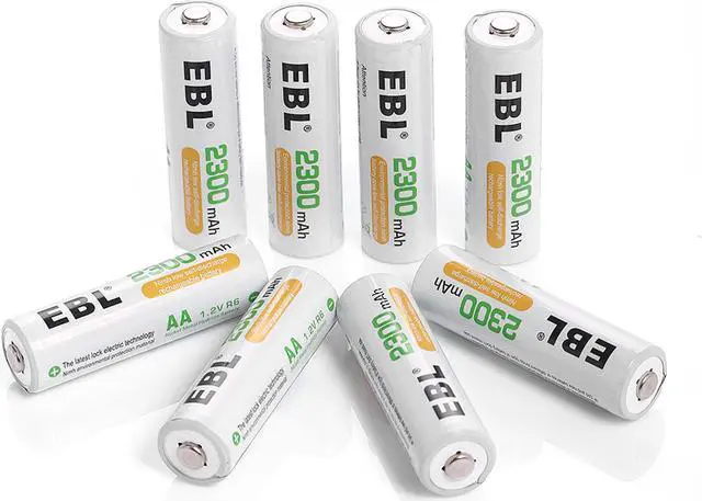 Alt view image 3 of 7 - EBL 8 Pack 2300mAh AA Ni-MH Rechargeable Batteries With Battery Case