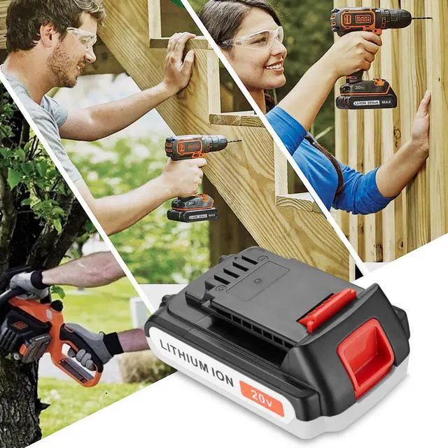 Alt view image 3 of 7 - Powerextra 2 Pack 20V 2000mAh Replacement Lithium-ion Battery for Black&Decker LBXR20 LB20, LBX20 Black And Decker Power Tools Batteries