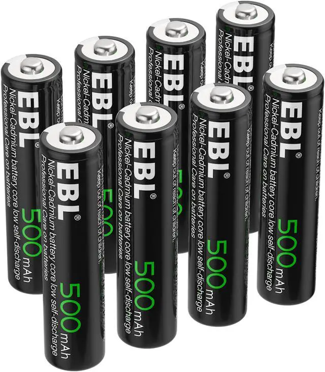Alt view image 2 of 7 - EBL 8 Pcs AAA 1.2V Rechargeable Batteries 500mAh Ni-Cd Battery for TV Keyboards