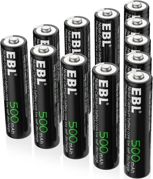 Alt view image 3 of 7 - EBL AAA Rechargeable Batteries (12 Pack), 500 mAh NiCD Triple A Batteries
