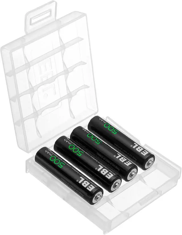 Alt view image 5 of 6 - EBL 20-Pack 1.2V 500mAh AAA 1.2V Ni-CD Rechargeable Batteries for  TV Remotes Wireless Mouse With Case