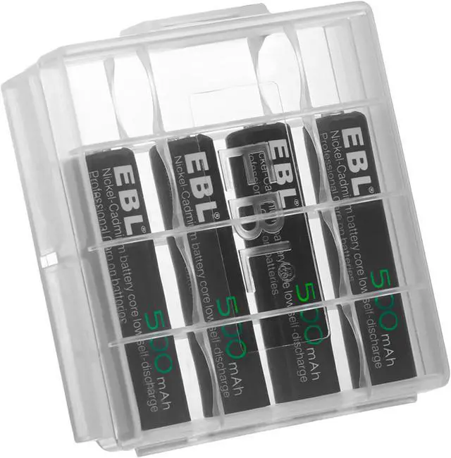 Alt view image 6 of 6 - EBL 20-Pack 1.2V 500mAh AAA 1.2V Ni-CD Rechargeable Batteries for  TV Remotes Wireless Mouse With Case