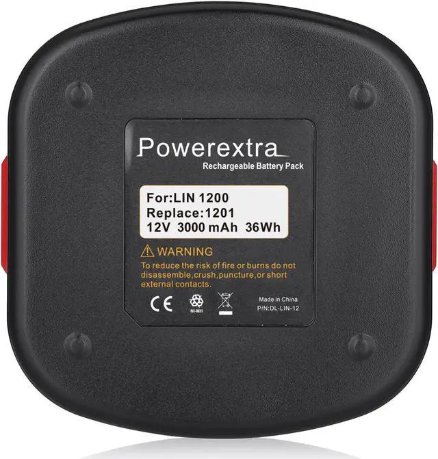 Alt view image 6 of 7 - Powerextra Upgraded 3000mAh 12V Replacement Battery for Lincoln PowerLuber 12V Grease Gun LIN-1201 1240 1242 LIN-1244 Replace 1201 LIN-1201 218-787
