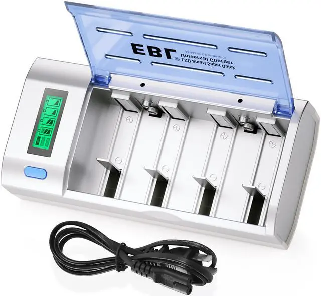 Alt view image 3 of 7 - EBL 4 Pack 10000mAh Size D Battery with Battery Charger for C D 9V AA AAA Rechargeable Batteries