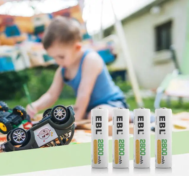 Alt view image 7 of 7 - EBL 16 Pack 2800mAh AA Rechargeable Battery + 8 Bay Battery Charger for Ni-MH Ni-CD AA AAA Batteries