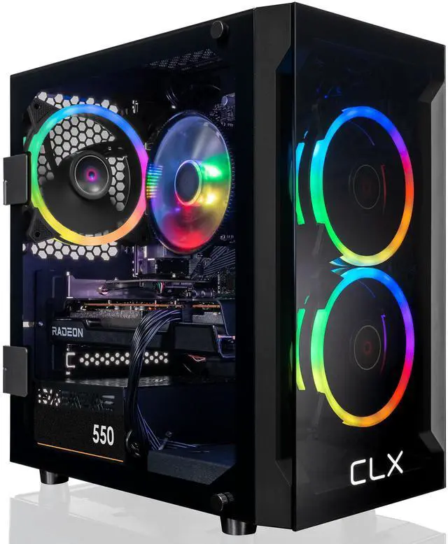 Main image of CLX SET Gaming Desktop - AMD Ryzen 7 5700X 3.4GHz 8-Core Processor, 16GB DDR4 Memory, Radeon RX 6600 8GB GDDR6 Graphics 500GB NVMe M.2 SSD, 2TB HDD, WiFi, Win 11 Home 64-bit