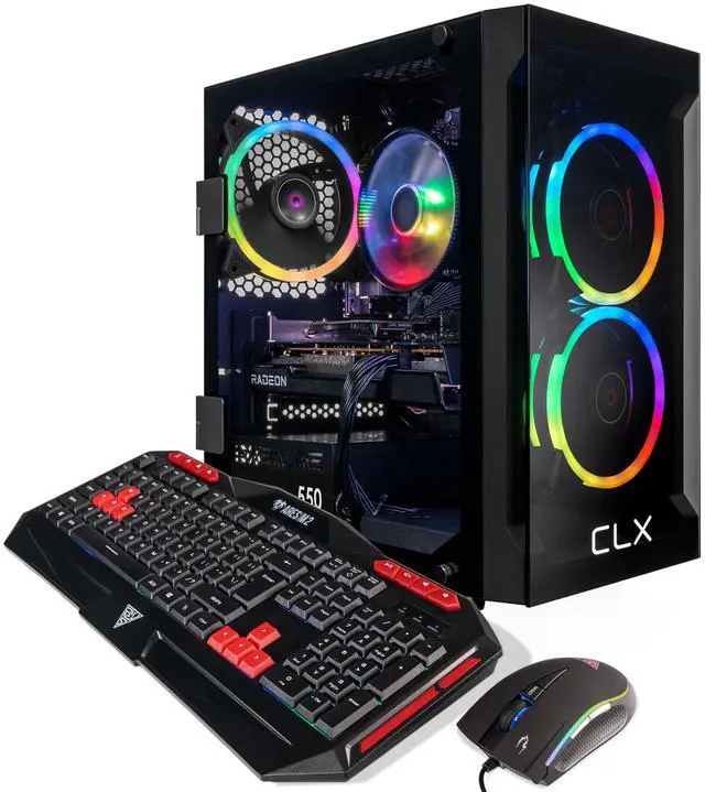 Alt view image 5 of 12 - CLX SET Gaming Desktop - AMD Ryzen 7 5700X 3.4GHz 8-Core Processor, 16GB DDR4 Memory, Radeon RX 6600 8GB GDDR6 Graphics 500GB NVMe M.2 SSD, 2TB HDD, WiFi, Win 11 Home 64-bit