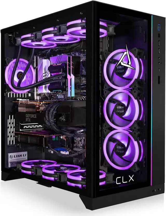 Main image of CLX Hathor Dual Gaming-Streaming PC  PC1: Intel Core i7 13700KF 16-Core, 32GB DDR4 3200, GeForce RTX 4070Ti 12GB, PC2: Intel NUC 12 Extreme Compute Element (i7 12700, 16GB, UHD 770), Dual Win 11 Home