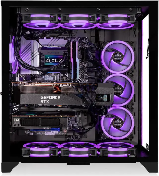 Alt view image 2 of 7 - CLX Hathor Dual Gaming-Streaming PC  PC1: Intel Core i7 13700KF 16-Core, 32GB DDR4 3200, GeForce RTX 4070Ti 12GB, PC2: Intel NUC 12 Extreme Compute Element (i7 12700, 16GB, UHD 770), Dual Win 11 Home