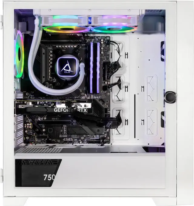 Alt view image 2 of 7 - CLX SET Gaming Desktop - Liquid Cooled AMD Ryzen 7 7700X 4.5GHz 8-Core Processor, 32GB DDR5 5600 Memory, GeForce RTX 4060 Ti 16GB GDDR6 Graphics, 2TB NVMe M.2 SSD, WiFi, Windows 11 Home