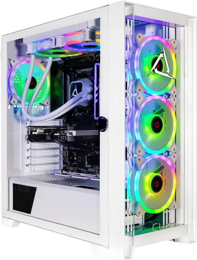 Main image of CLX SET Gaming Desktop - Liquid Cooled AMD Ryzen 7 7700X 4.5GHz 8-Core Processor, 32GB DDR5 5600 Memory, GeForce RTX 4060 Ti 16GB GDDR6 Graphics, 2TB NVMe M.2 SSD, WiFi, Windows 11 Home