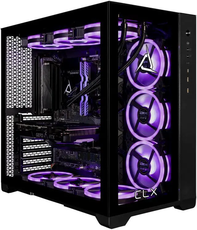 Alt view image 2 of 7 - CLX SET Gaming Desktop - Intel Core i9 14900KF 3.2GHz 24-Core Processor, 64GB DDR5 Memory, GeForce RTX 5070 12GB GDDR7 Graphics, 2TB NVMe M.2 SSD, 6TB HDD, WiFi, Win 11 Home 64-bit