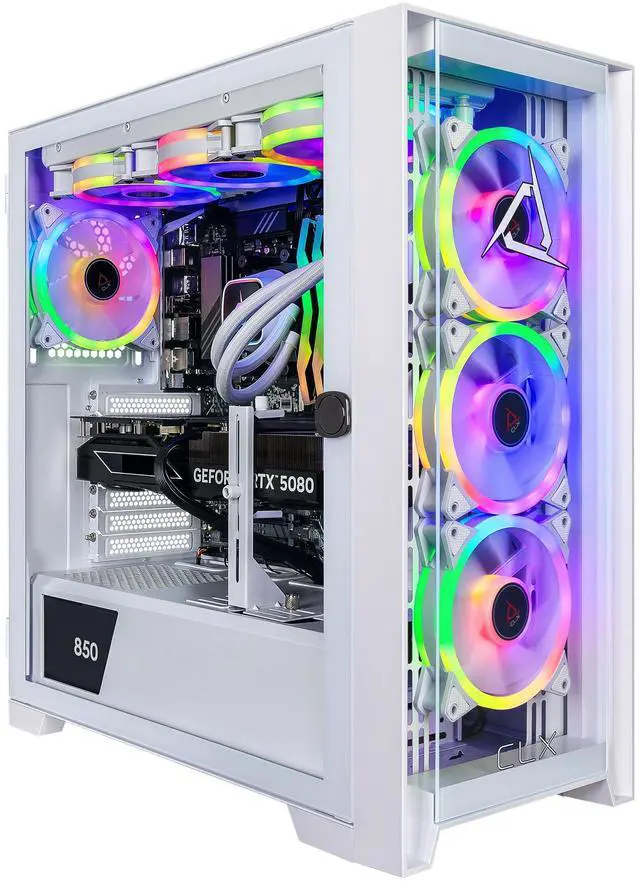 Alt view image 5 of 6 - CLX SET Gaming Desktop - AMD Ryzen 9 9900X 4.4GHz 12-Core Processor, 32GB DDR5 Memory, GeForce RTX 5080 16GB GDDR7 Graphics, 2TB NVMe M.2 SSD, WiFi, Win 11 Home 64-bit