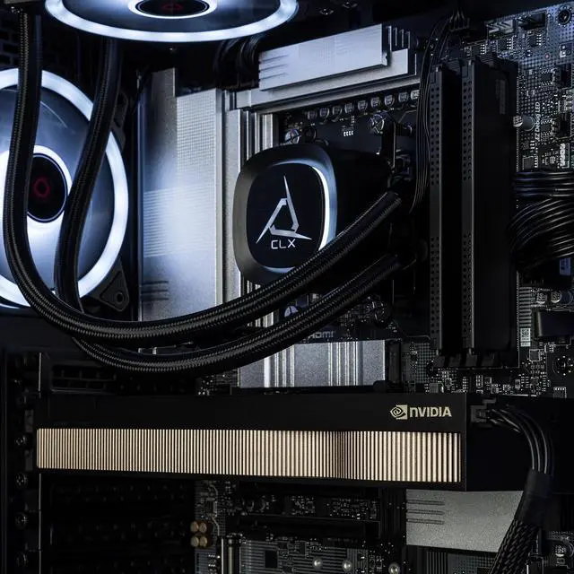 Alt view image 5 of 6 - CLX Gaming Set Creator Workstation - Liquid Cooled AMD Ryzen 9 9950X 4.3GHz 16-Core Processor, 32GB DDR5 Memory, RTX PRO 4000 24GB GDDR7 ECC Graphics, 2TB SSD, WiFi, Windows 11 Pro 64-bit