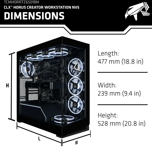 Alt view image 6 of 7 - CLX Horus Creator Workstation - Liquid Cooled AMD Ryzen Threadripper 9970X 4GHz 32-Core Processor, 64GB DDR5 ECC REG Memory, RTX PRO 6000 96GB GDDR7 ECC Graphics, 4TB SSD, WiFi, Windows 11 Pro 64-bit