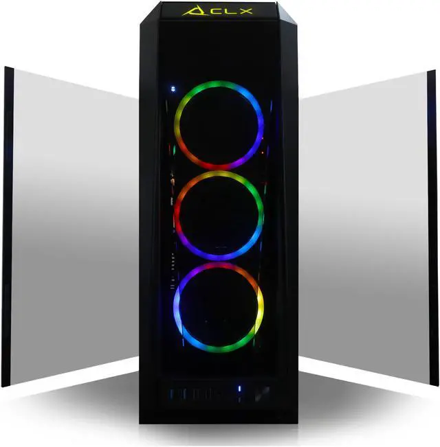 Alt view image 3 of 6 - CLX SET VR-Ready Gaming Desktop - Liquid Cooled Intel Core i9 10850K 3.6Ghz 10-Core Processor, 64GB DDR4 Memory, GeForce RTX 3070 8GB GDDR6 Graphics, 1TB SSD, 6TB HDD, WiFi, Windows 11 Home 64-bit