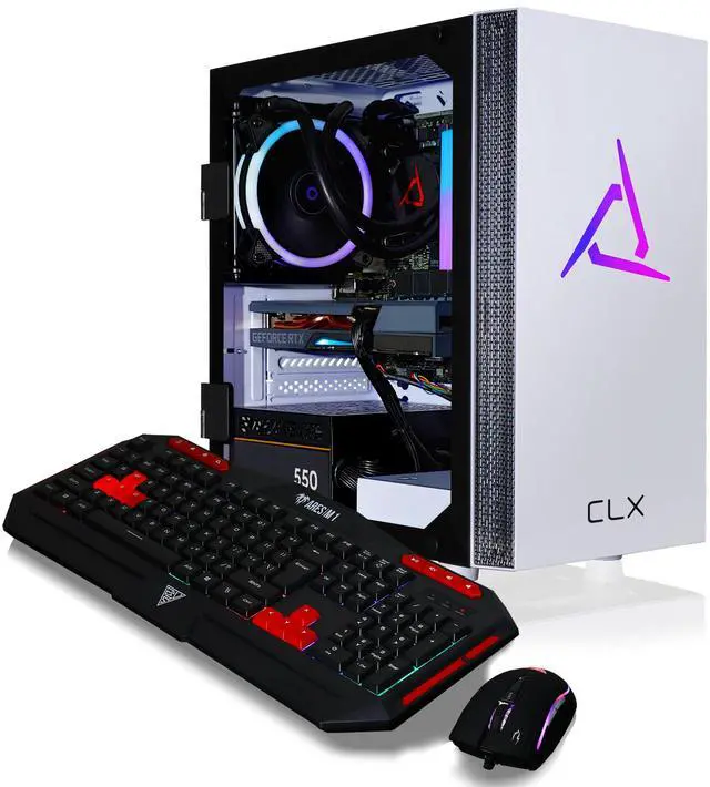 Alt view image 5 of 7 - CLX SET Gaming Desktop - Liquid Cooled Intel Core i7 10700F 2.9GHz 8-Core Processor, 16GB DDR4 Memory, GeForce RTX 3060 12GB GDDR6 Graphics, 500GB NVMe M.2 SSD, 3TB HDD, WiFi, Win 11 Home 64-bit