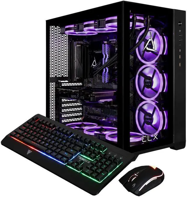 Alt view image 6 of 7 - CLX SET Gaming Desktop - Liquid Cooled Intel i9 13900KF 3.0GHz 24-Core Processor, 64GB DDR5-5600 Memory, GeForce RTX 4070 12GB GDDR6X Graphics, 2TB NVMe M.2 SSD, 6TB HDD, WiFi, Windows 11 Home