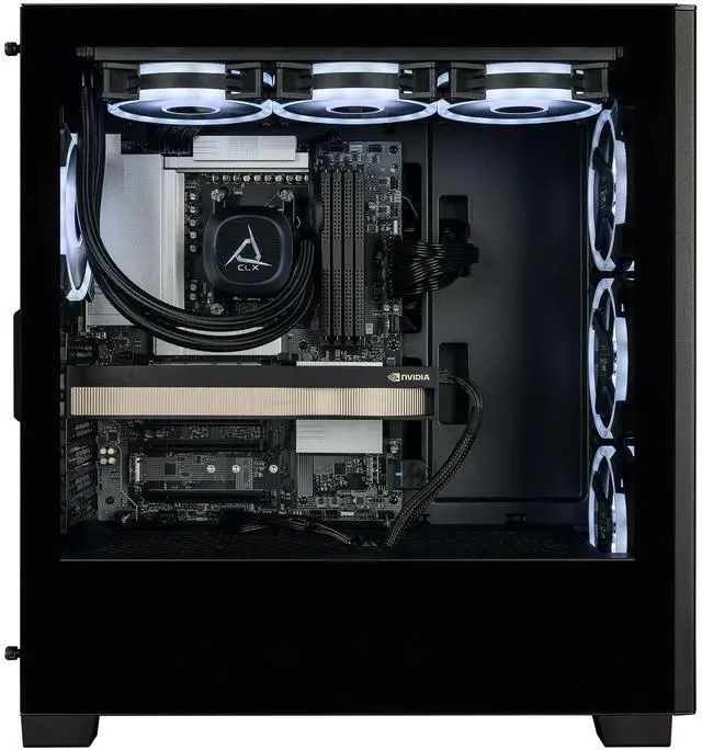 Alt view image 2 of 9 - CLX Set Creator Workstation - Liquid Cooled AMD Ryzen 9 9950X3D2 4.3GHz 16-Core Processor, 192GB DDR5 Memory, RTX PRO 5000 Blackwell 48GB GDDR7 ECC Graphics, 4TB SSD, WiFi, Windows 11 Pro 64-bit