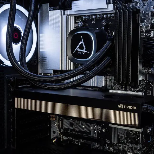 Alt view image 5 of 9 - CLX Set Creator Workstation - Liquid Cooled AMD Ryzen 9 9950X3D2 4.3GHz 16-Core Processor, 192GB DDR5 Memory, RTX PRO 5000 Blackwell 48GB GDDR7 ECC Graphics, 4TB SSD, WiFi, Windows 11 Pro 64-bit
