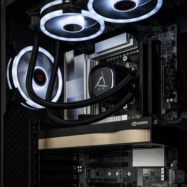 Alt view image 5 of 7 - CLX Set Creator Workstation - Liquid Cooled AMD Ryzen 9 9950X 4.3GHz 16-Core Processor, 96GB DDR5 Memory, RTX PRO 5000 48GB GDDR7 ECC Graphics, 2TB SSD, WiFi, Windows 11 Pro 64-bit