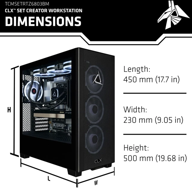 Alt view image 7 of 7 - CLX Set Creator Workstation - Liquid Cooled AMD Ryzen 9 9950X 4.3GHz 16-Core Processor, 96GB DDR5 Memory, RTX PRO 5000 48GB GDDR7 ECC Graphics, 2TB SSD, WiFi, Windows 11 Pro 64-bit