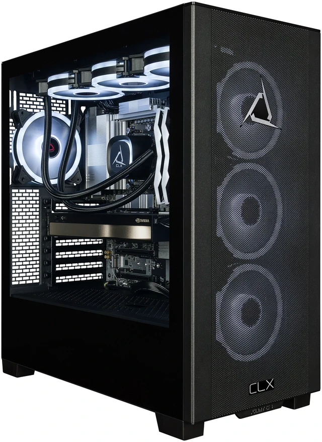 Main image of CLX Set Creator Workstation - Liquid Cooled AMD Ryzen 9 9950X 4.3GHz 16-Core Processor, 64GB DDR5 Memory, RTX PRO 4500 32GB GDDR7 ECC Graphics, 2TB SSD, WiFi, Windows 11 Pro 64-bit