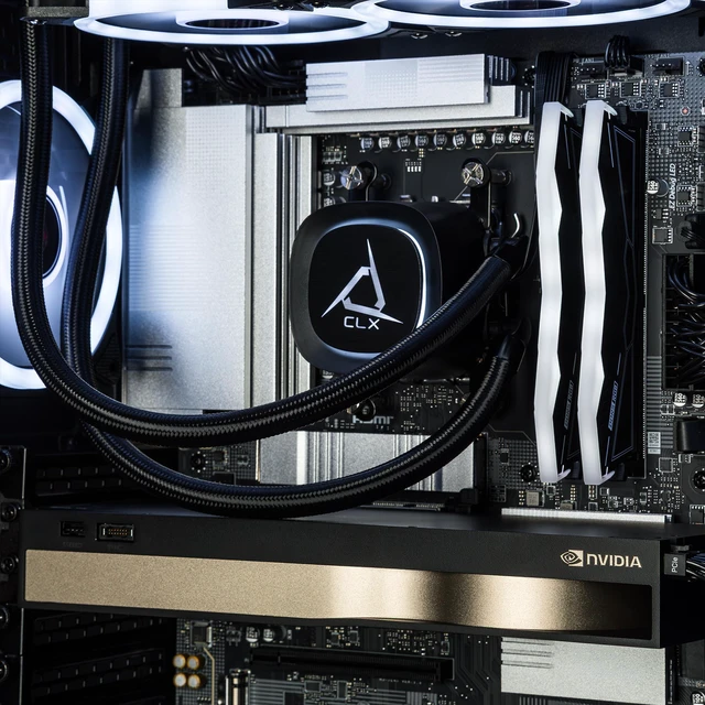 Alt view image 4 of 7 - CLX Set Creator Workstation - Liquid Cooled AMD Ryzen 9 9950X 4.3GHz 16-Core Processor, 64GB DDR5 Memory, RTX PRO 4500 32GB GDDR7 ECC Graphics, 2TB SSD, WiFi, Windows 11 Pro 64-bit