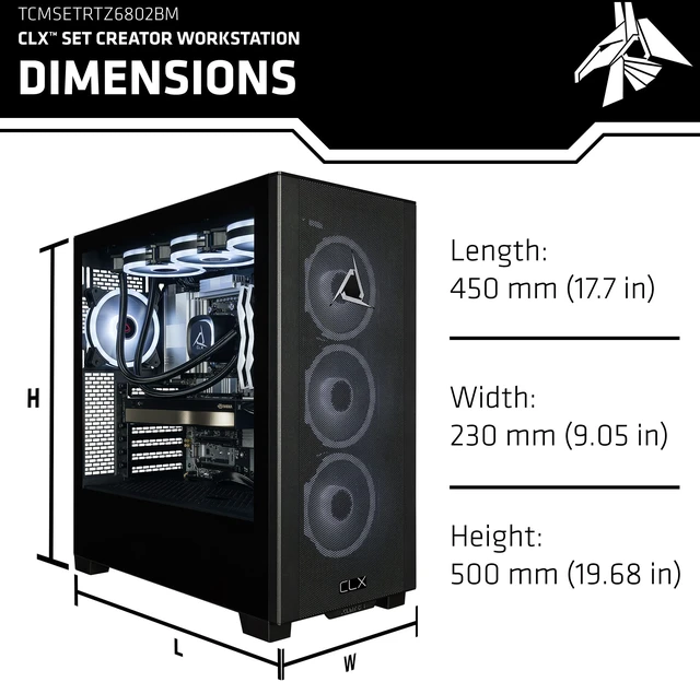 Alt view image 6 of 7 - CLX Set Creator Workstation - Liquid Cooled AMD Ryzen 9 9950X 4.3GHz 16-Core Processor, 64GB DDR5 Memory, RTX PRO 4500 32GB GDDR7 ECC Graphics, 2TB SSD, WiFi, Windows 11 Pro 64-bit