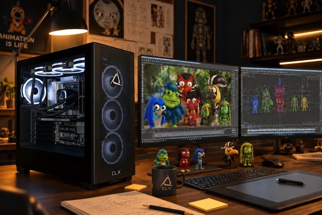 Alt view image 7 of 7 - CLX Set Creator Workstation - Liquid Cooled AMD Ryzen 9 9950X 4.3GHz 16-Core Processor, 32GB DDR5 Memory, RTX PRO 4000 24GB GDDR7 ECC Graphics, 2TB SSD, WiFi, Windows 11 Pro 64-bit
