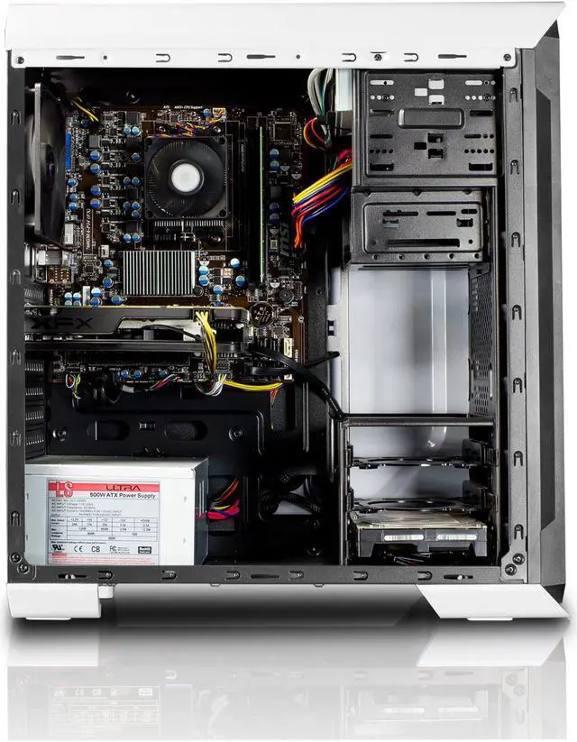Alt view image 7 of 7 - CybertronPC Gaming Desktop Computer Rhodium (White/Red) AMD FX-8300 (3.30 GHz) 16GB DDR3 1TB HDD NVIDIA GeForce GTX 1060 6GB GDDR5 Logitech Keyboard and Mouse MS Windows 10 Home