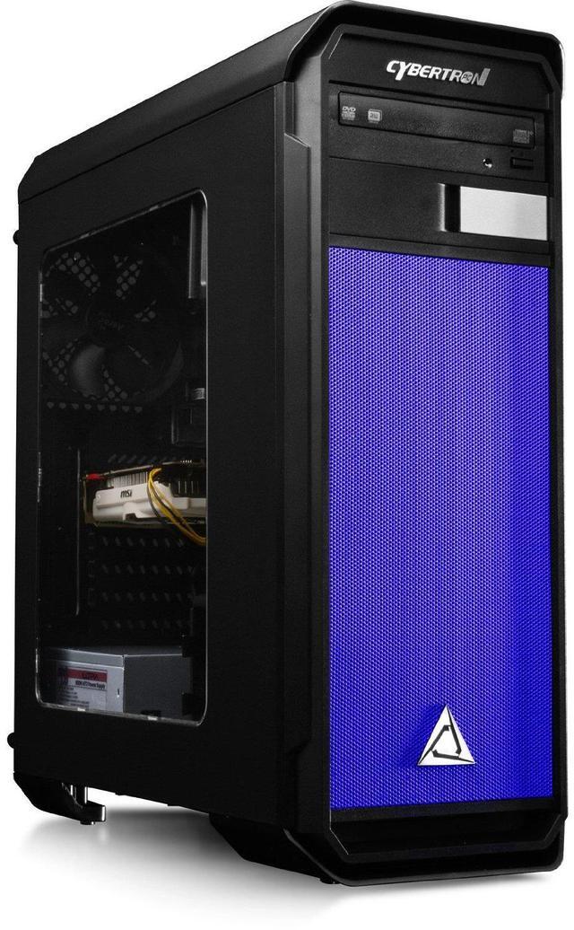 Alt view image 5 of 7 - CybertronPC Gaming Desktop Computer Rhodium (Black/Blue) AMD FX-4300 3.80GHz (4 Cores) 8GB DDR3 1TB HDD NVIDIA GeForce GTX 1050 2GB GDDR5 DVD-RW Drive MS Windows 10 Home 64-Bit