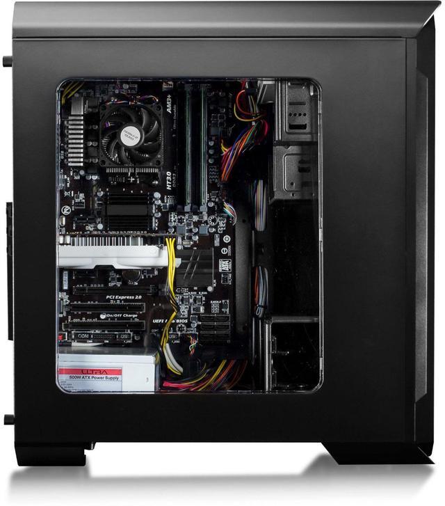 Alt view image 6 of 7 - CybertronPC Gaming Desktop Computer Rhodium (Black/Blue) AMD FX-4300 3.80GHz (4 Cores) 8GB DDR3 1TB HDD NVIDIA GeForce GTX 1050 2GB GDDR5 DVD-RW Drive MS Windows 10 Home 64-Bit
