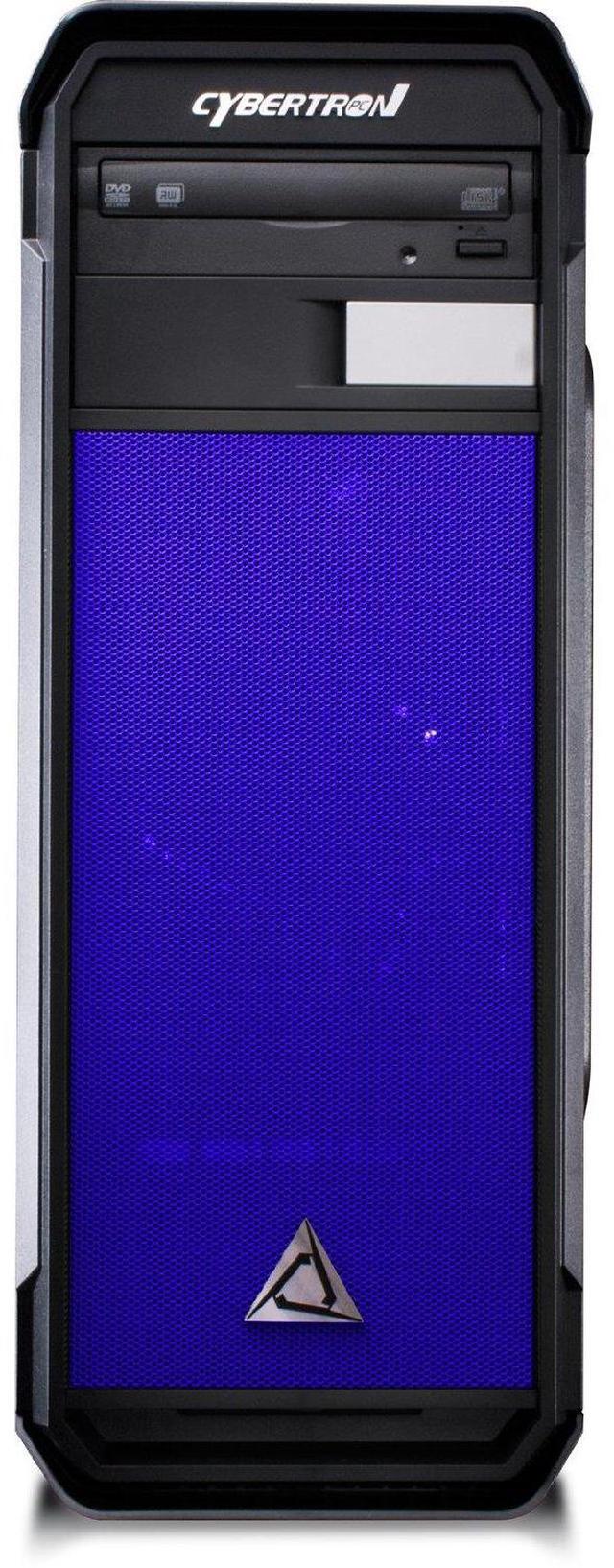 Alt view image 2 of 7 - CybertronPC Gaming Desktop Computer Rhodium (Black/Blue) AMD FX-4300 3.80GHz (4 Cores) 8GB DDR3 1TB HDD NVIDIA GeForce GTX 1050 2GB GDDR5 DVD-RW Drive MS Windows 10 Home 64-Bit