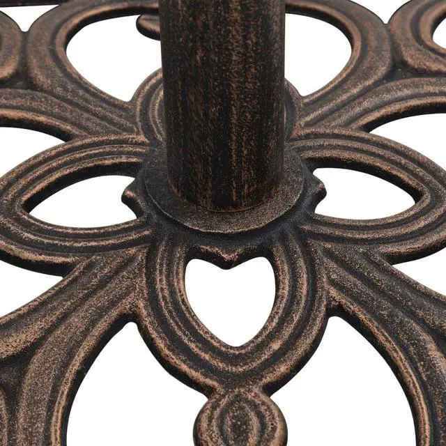 Alt view image 13 of 14 - vidaXL Parasol Base Round Polyresin 24.3 lbs Bronze