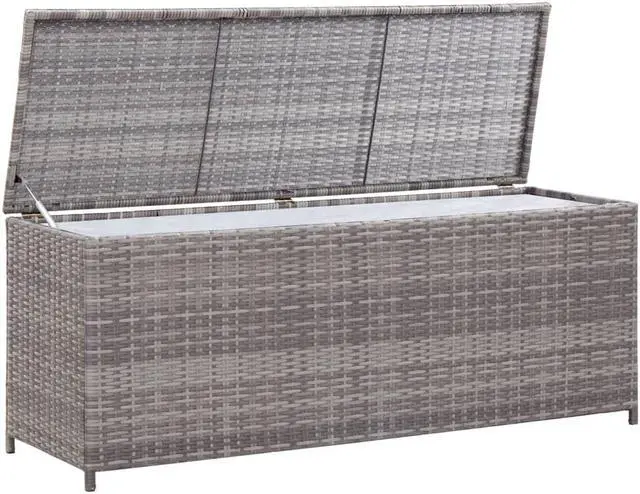 Alt view image 15 of 17 - vidaXL Outdoor Storage Box Deck Box with Lid Patio Cabinet Storage Chest Gray